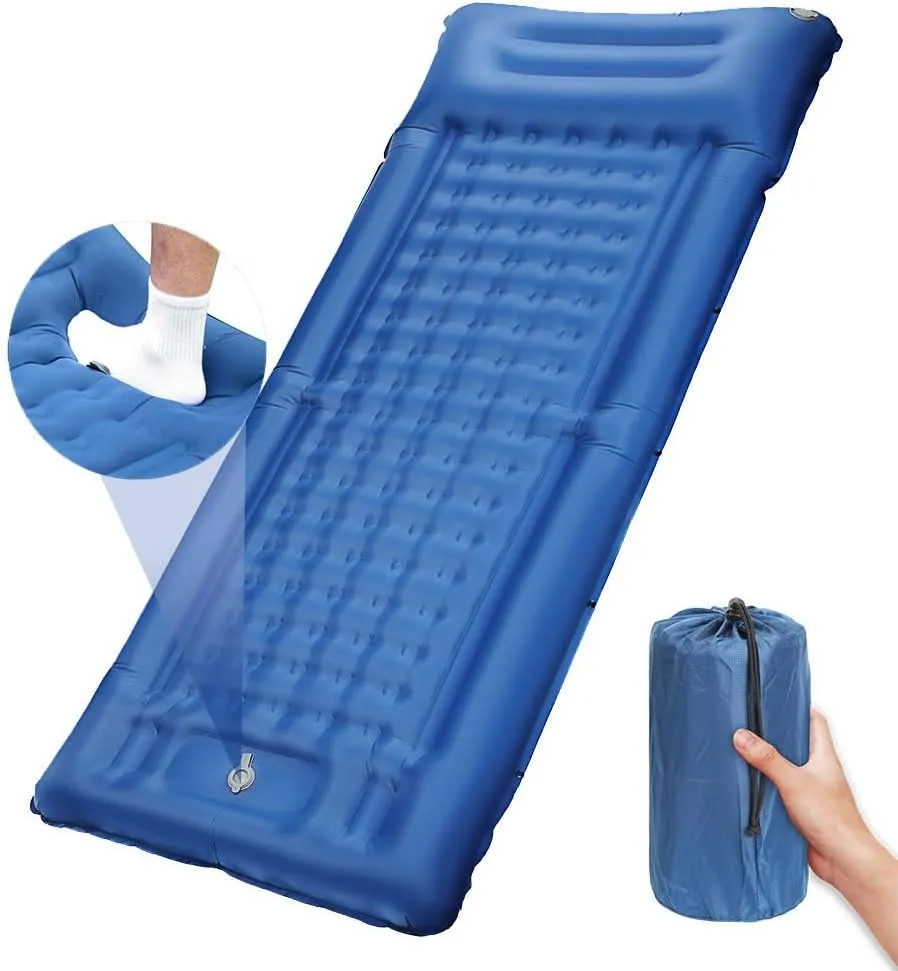 LOCAL LION Self Inflating Camping Sleeping Pad with Pillow - Ultralight Sleeping Mat with Built-in Pump, Portable & Premium Camping Air Mattress Roll for Backpacking Outdoors, Essential Camping Gear