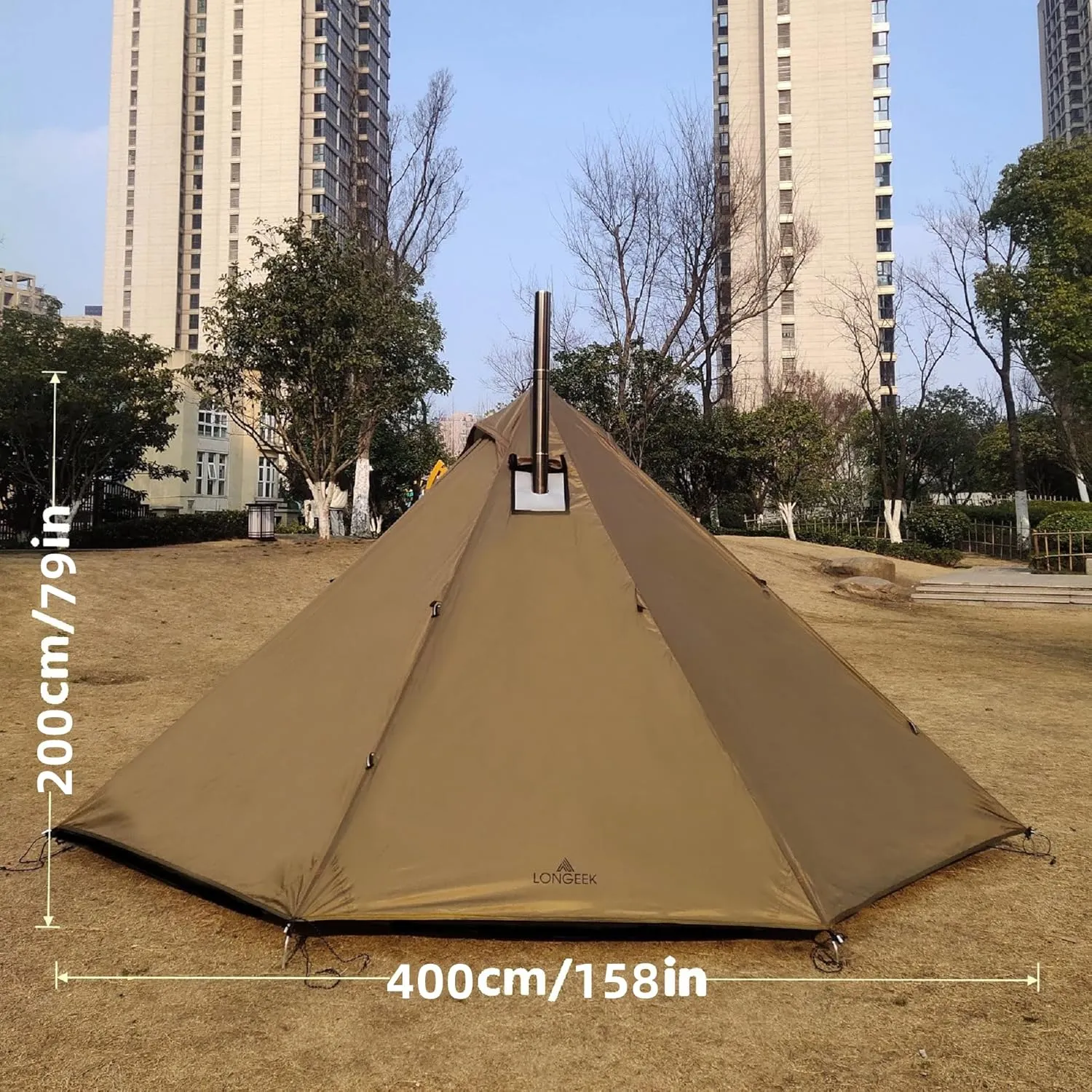 Longeek 2-4 Person Camping Tent 4 Seasons Backpacking Ultralight Easy Up Hot Teepee