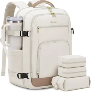 LOVEVOOK 50L Large Travel Backpack for Women Flight Approved, Carry on Backpack for Airplanes, Personal Item Travel Bag, Waterproof 18 Inch Laptop Backpack, Business Weekender Overnight Daypack, 4Pcs