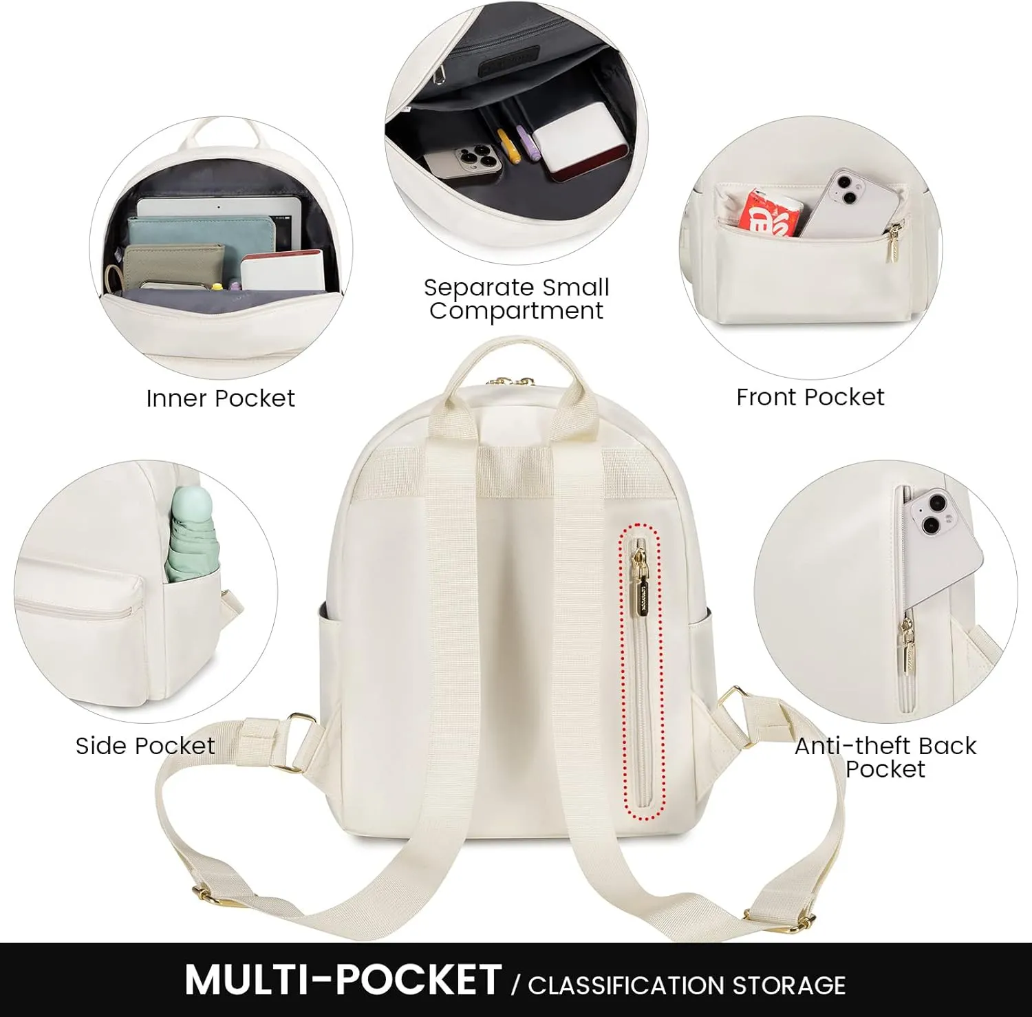 LOVEVOOK Mini Backpack for Women Light Weight Small Waterproof Backpack Purses Daily Backpack…
