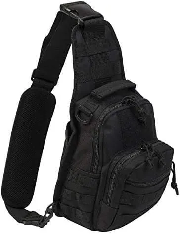 Lulurose Tactical Sling Bag Military Rover Shoulder Daypack Outdoor Chest Pack Shoulder Backpack for Fly Fishing Camping Hiking Trekking Bag for Men and Women