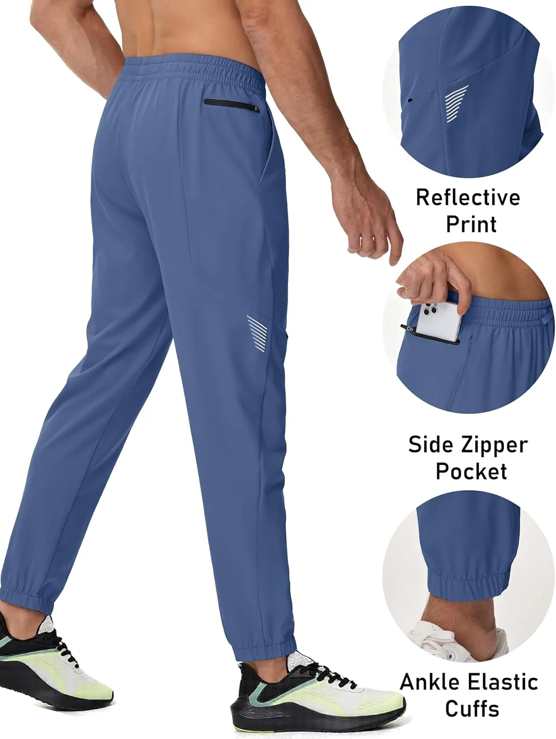 MAGCOMSEN Men's Lightweight Hiking Pants Quick Dry Travel Pants for Men with 3 Pockets Breathable for Casual Outdoor