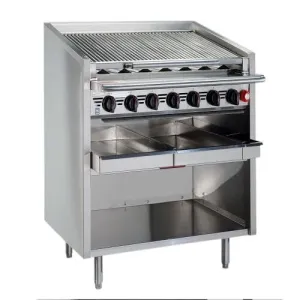MagiKitchn - FM-RMB-636-36 Gas Charboiler Cabinet Base w/Stainless Steel Radiants