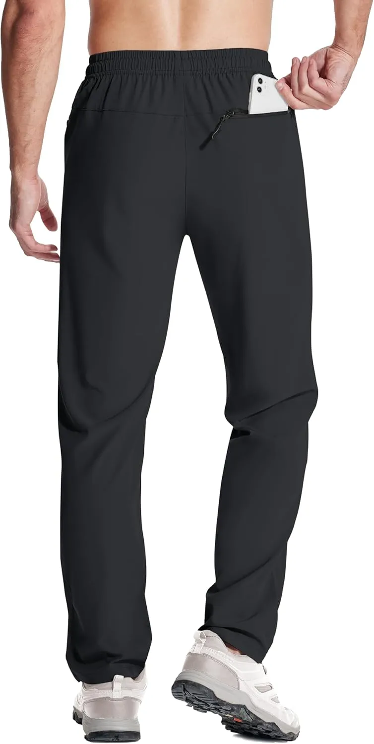 MAGNIVIT Mens Sweatpants with Zipper Pocket Lightweight Quick Dry Athletic Pants Elastic Waist Casual Jogger Gym Hiking Pant