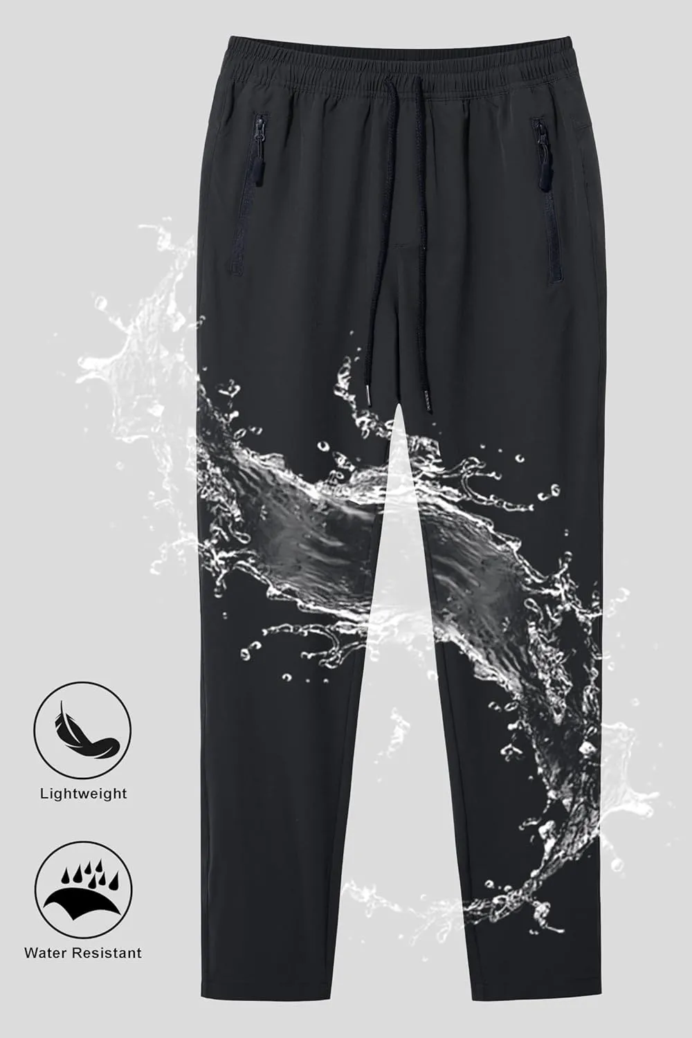 MAGNIVIT Mens Sweatpants with Zipper Pocket Lightweight Quick Dry Athletic Pants Elastic Waist Casual Jogger Gym Hiking Pant