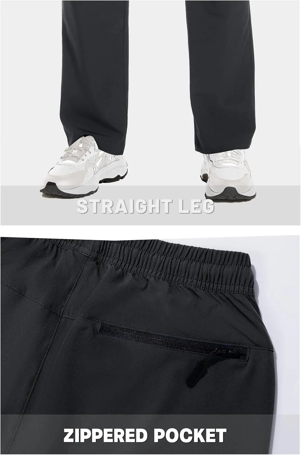 MAGNIVIT Mens Sweatpants with Zipper Pocket Lightweight Quick Dry Athletic Pants Elastic Waist Casual Jogger Gym Hiking Pant