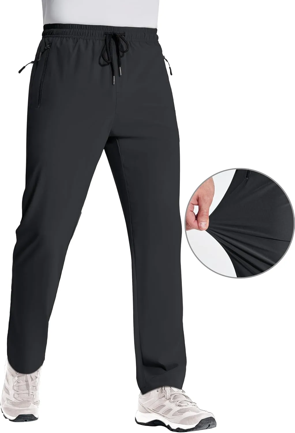 MAGNIVIT Mens Sweatpants with Zipper Pocket Lightweight Quick Dry Athletic Pants Elastic Waist Casual Jogger Gym Hiking Pant