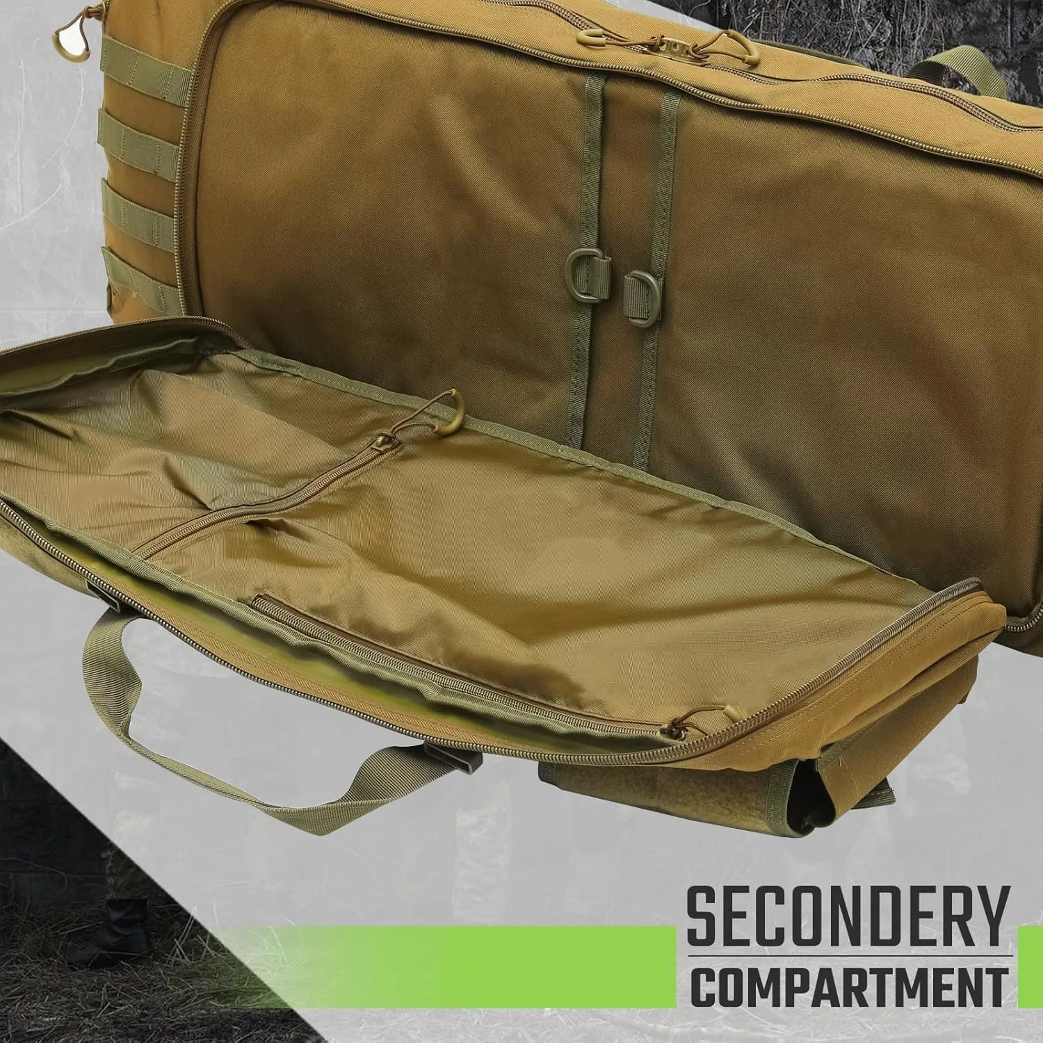 Magshion 36/40/42/47 Inch Soft Double Rifle Case, Long Gun Bags for Pistol Firearm Storage and Transportation, Hunting Shooting Range Tactical Rifle Backpack with Lockable Zipper and Molle System