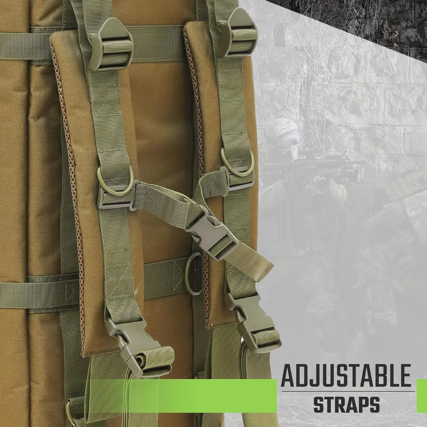 Magshion 36/40/42/47 Inch Soft Double Rifle Case, Long Gun Bags for Pistol Firearm Storage and Transportation, Hunting Shooting Range Tactical Rifle Backpack with Lockable Zipper and Molle System