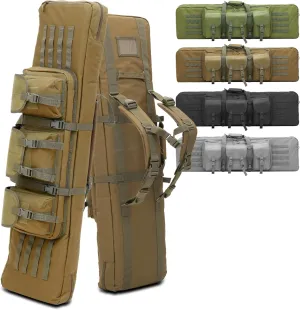 Magshion 36/40/42/47 Inch Soft Double Rifle Case, Long Gun Bags for Pistol Firearm Storage and Transportation, Hunting Shooting Range Tactical Rifle Backpack with Lockable Zipper and Molle System