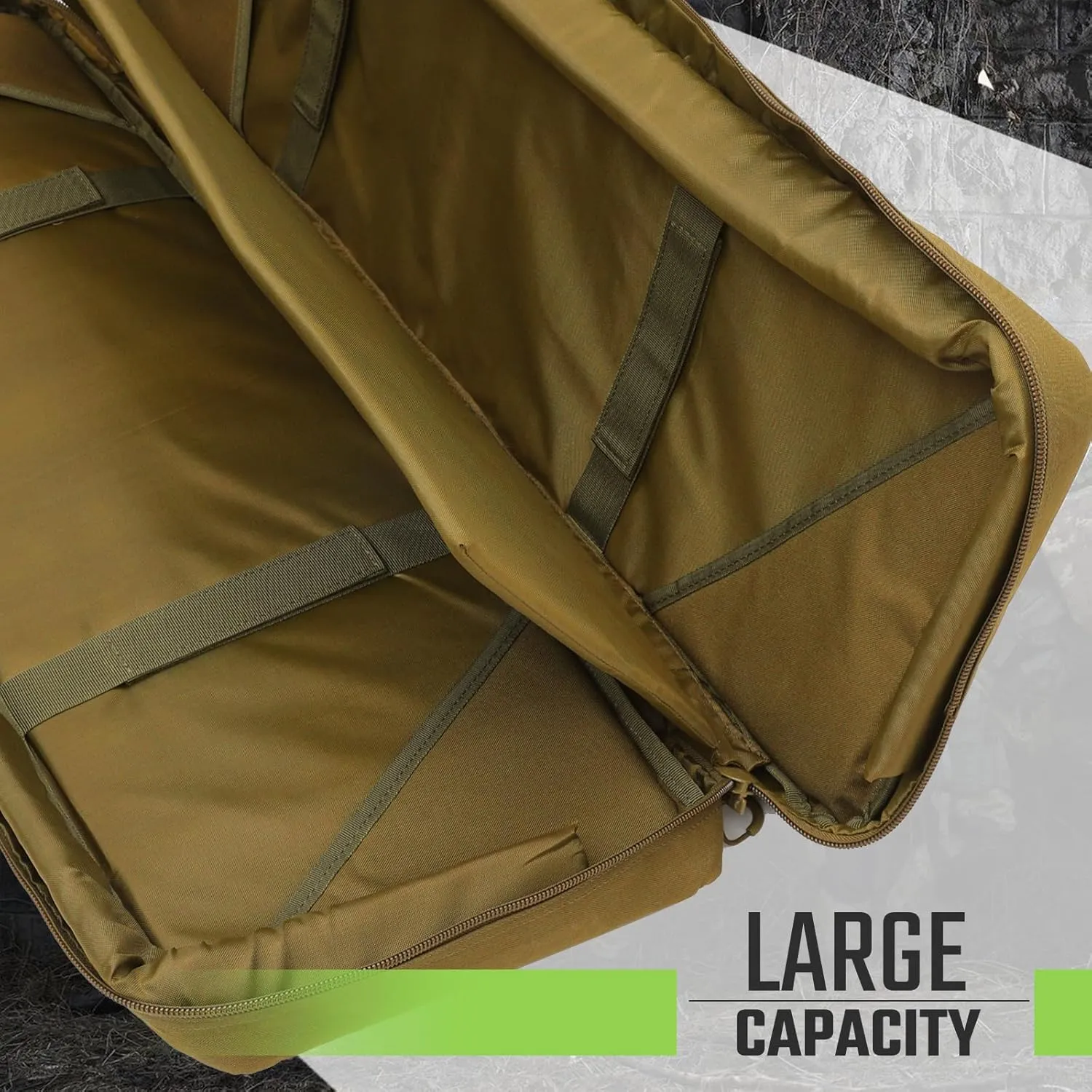 Magshion 36/40/42/47 Inch Soft Double Rifle Case, Long Gun Bags for Pistol Firearm Storage and Transportation, Hunting Shooting Range Tactical Rifle Backpack with Lockable Zipper and Molle System