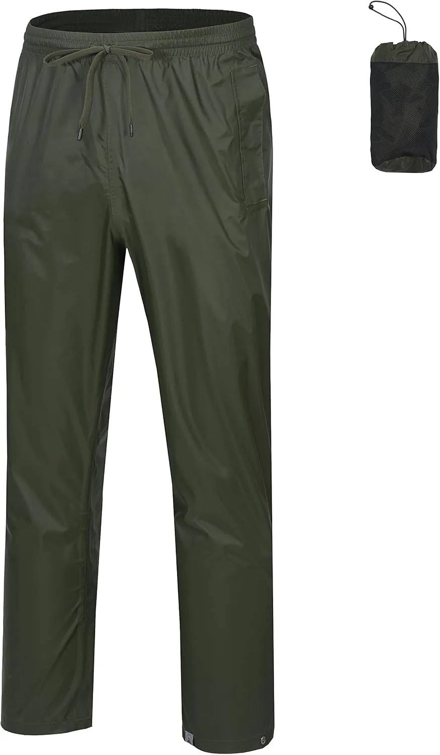 Mapamyumco Men's Rain Pants Packable Waterproof Hiking Pants Windproof Breathable Outdoor Rain Over Pants