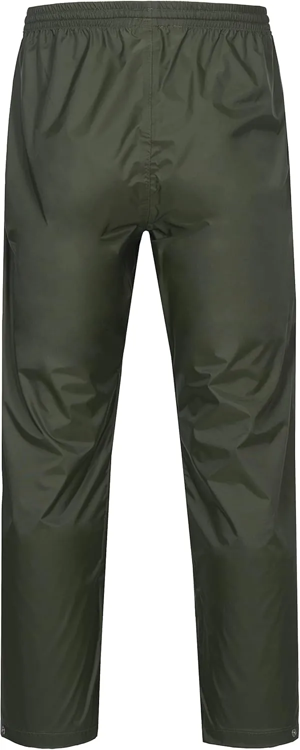 Mapamyumco Men's Rain Pants Packable Waterproof Hiking Pants Windproof Breathable Outdoor Rain Over Pants