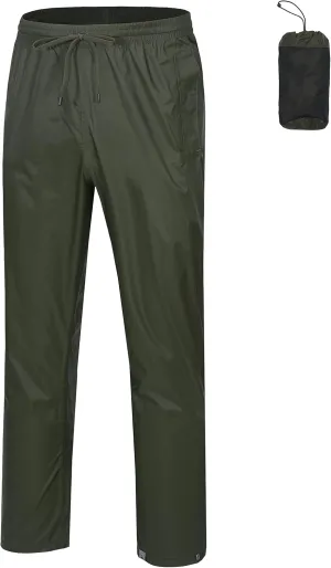 Mapamyumco Men's Rain Pants Packable Waterproof Hiking Pants Windproof Breathable Outdoor Rain Over Pants