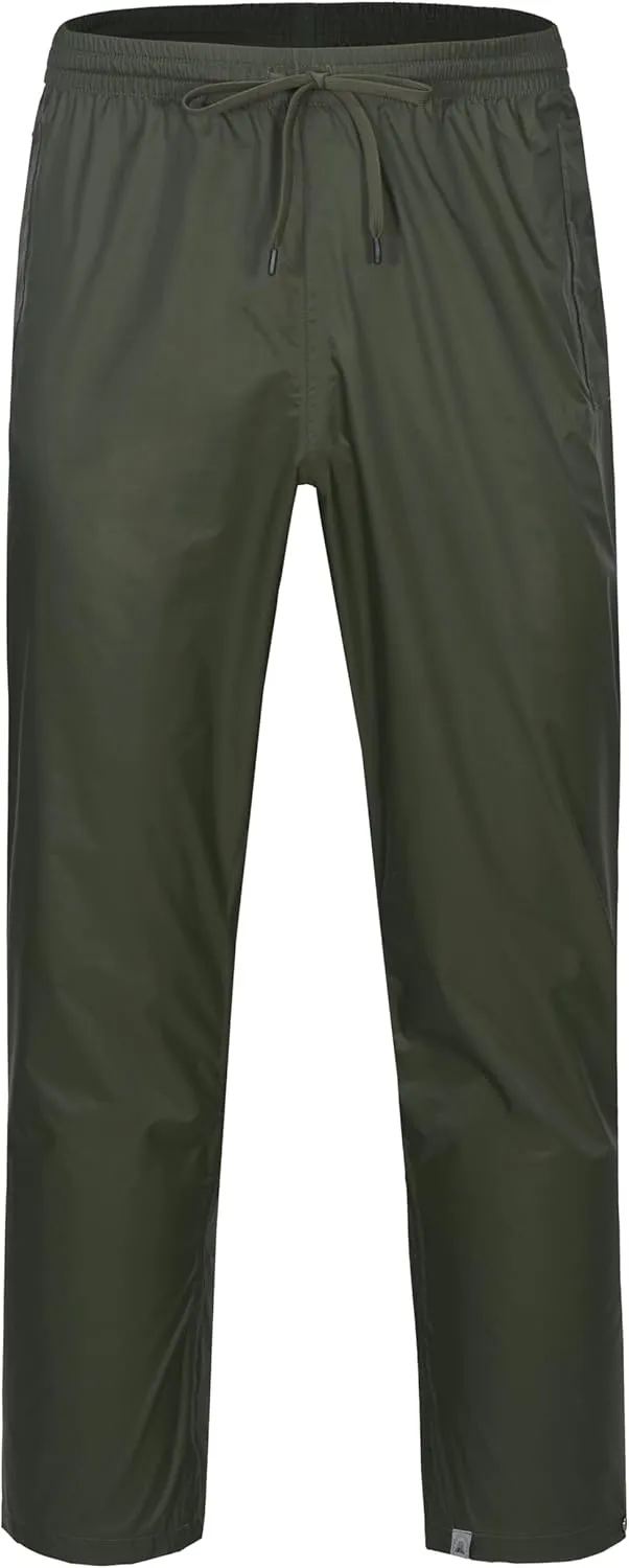 Mapamyumco Men's Rain Pants Packable Waterproof Hiking Pants Windproof Breathable Outdoor Rain Over Pants