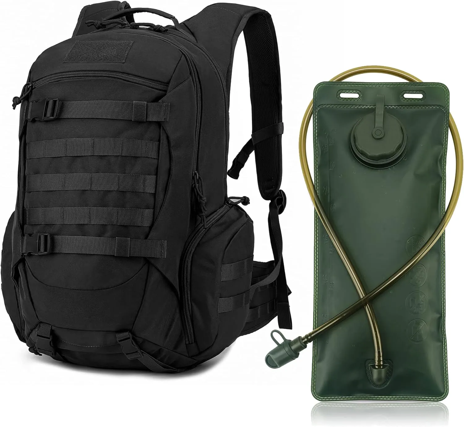 Mardingtop 35L Tactical Backpack with Rain Cover   2.5L Hydration Bladder