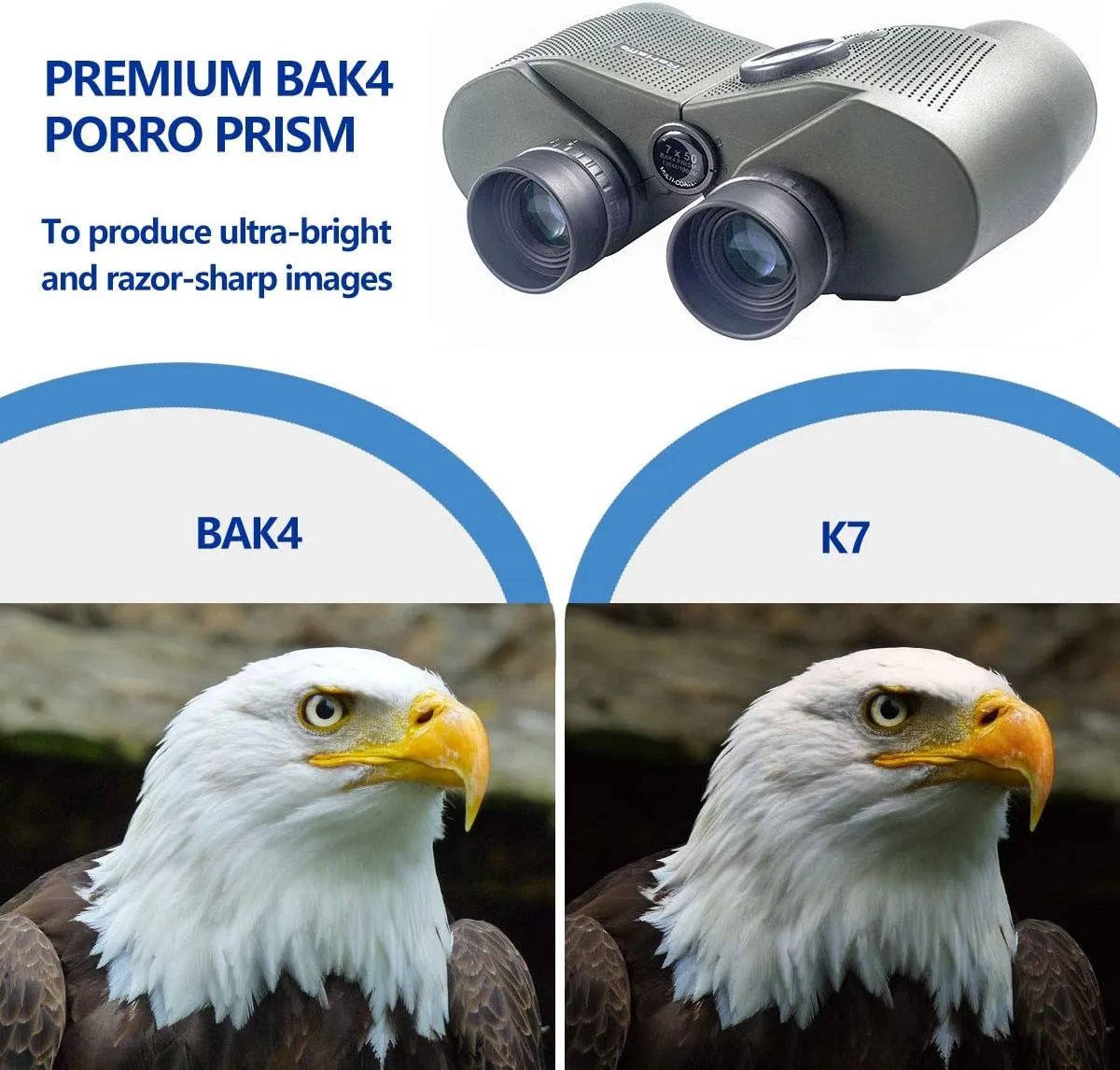 Marine Binoculars 7x50 Waterproof,HD Wide View Clear Image Military Binocular with Rangefinder and Illuminated Compass for Boating Sailing Hunting and Traveling