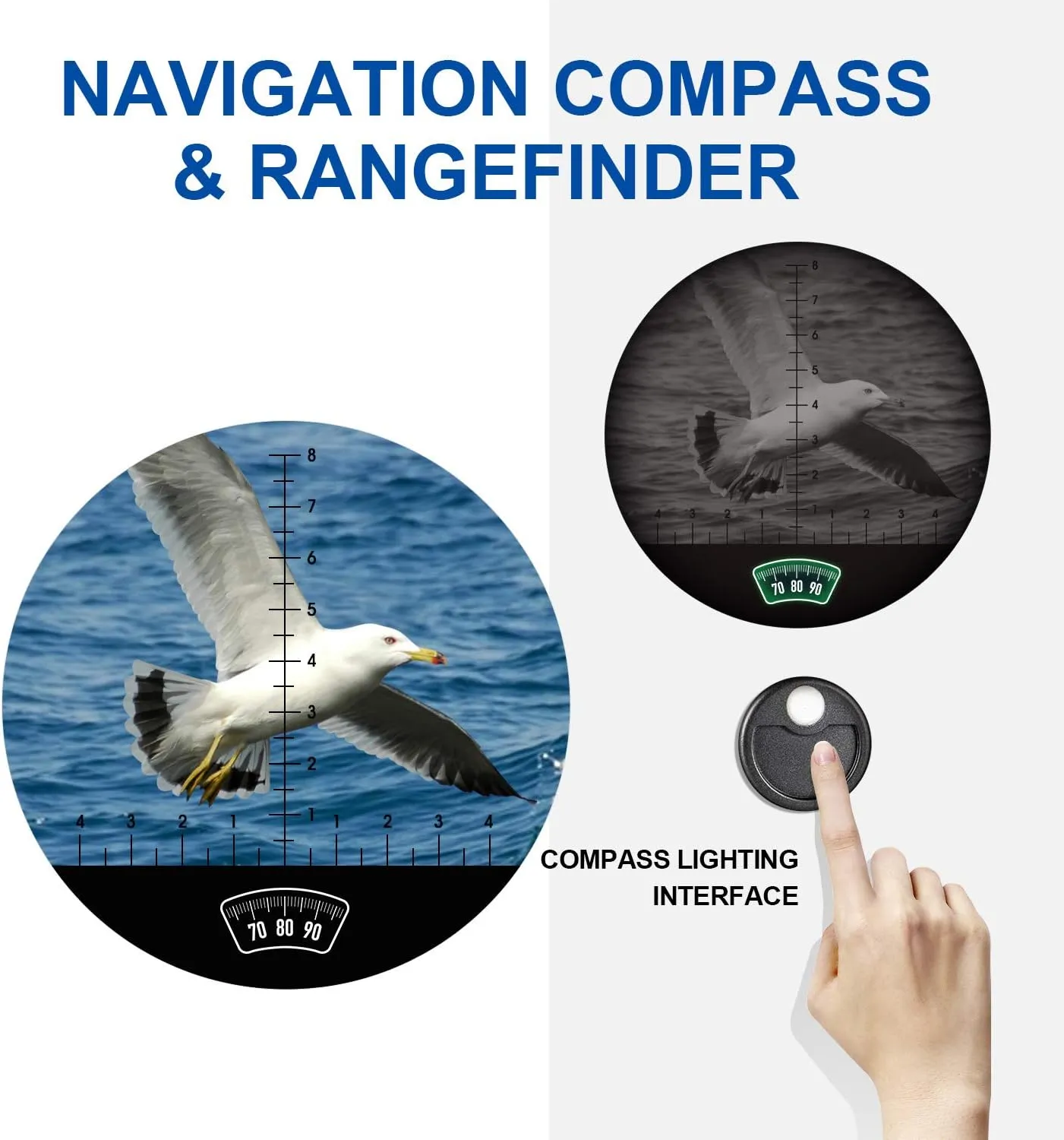 Marine Binoculars 7x50 Waterproof,HD Wide View Clear Image Military Binocular with Rangefinder and Illuminated Compass for Boating Sailing Hunting and Traveling