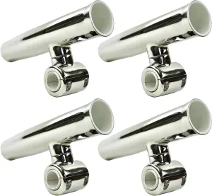 MARINE CITY Adjustable Fishing Rod Holder, 304 Stainless Steel Clamp-on, Fits 1 Inch to 1-1/4 Inch Rails, Ideal for Marines, Boats, Ships, Yachts