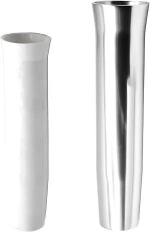 MARINE CITY Adjustable Fishing Rod Holder, White Anodized Aluminum Flared Weld-on Vinyl Insert (Length: 10 Inches, Dia: 1-7/8 Inches),for Boats, Yachts, Marines