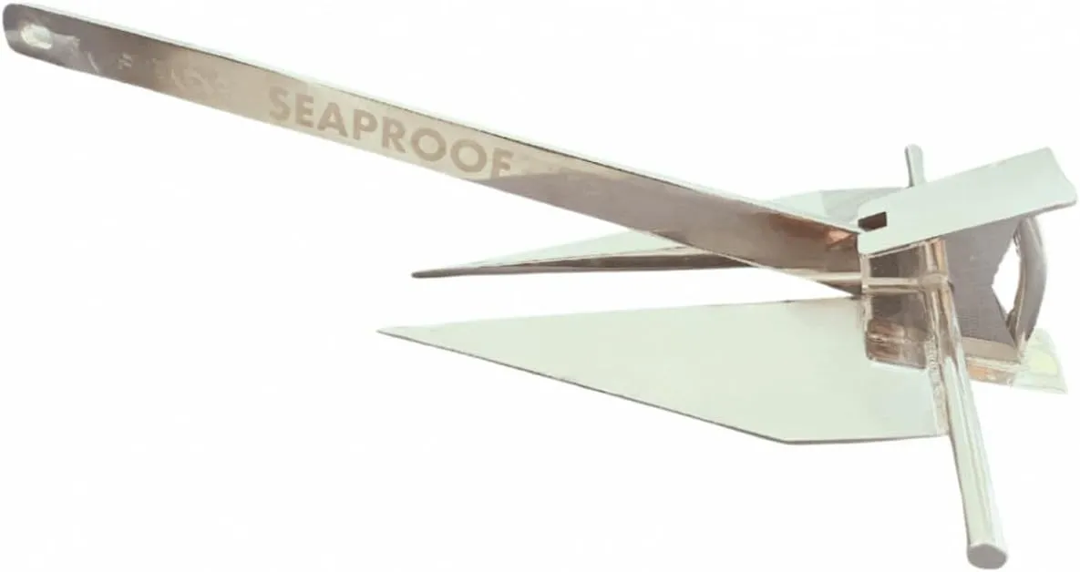Marine Grade 316 Stainless Steel 11 lb Fluke Style Boat Anchor, Polished with Reinforced Welds