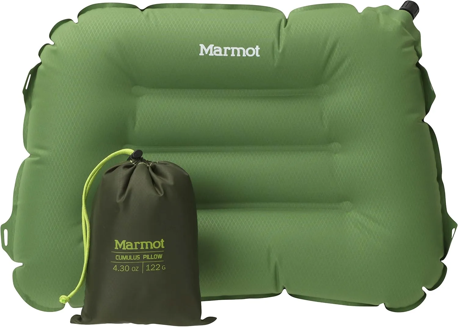 MARMOT Cumulus Inflatable Insulated Camp Pillow for Camping and Backpacking with Removable, Washable Cover and Stuff Sack