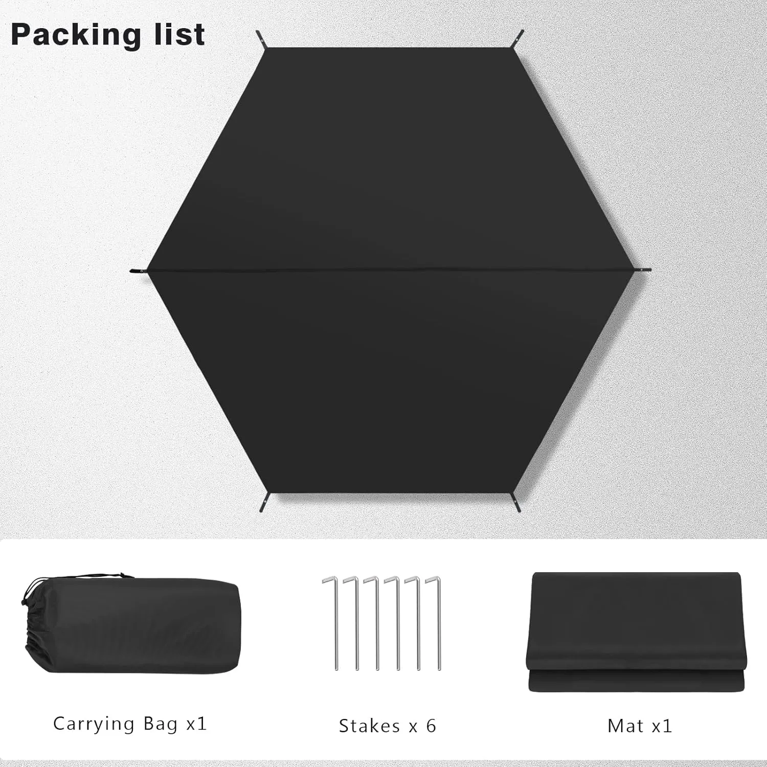 MASTERCANOPY Hexagonal Tent Footprint, 12x12FT Camping Footprint with Storage Bag