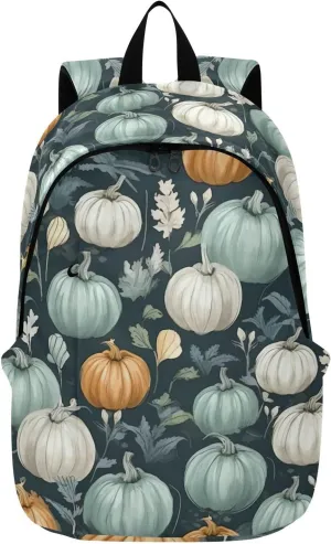 MCHIVER Travel Backpack Colorful Pumpkins Leaves Casual Daypack Backpacks Lightweight Carry on Bag Water Resistant Hiking Backpack for Men and Women