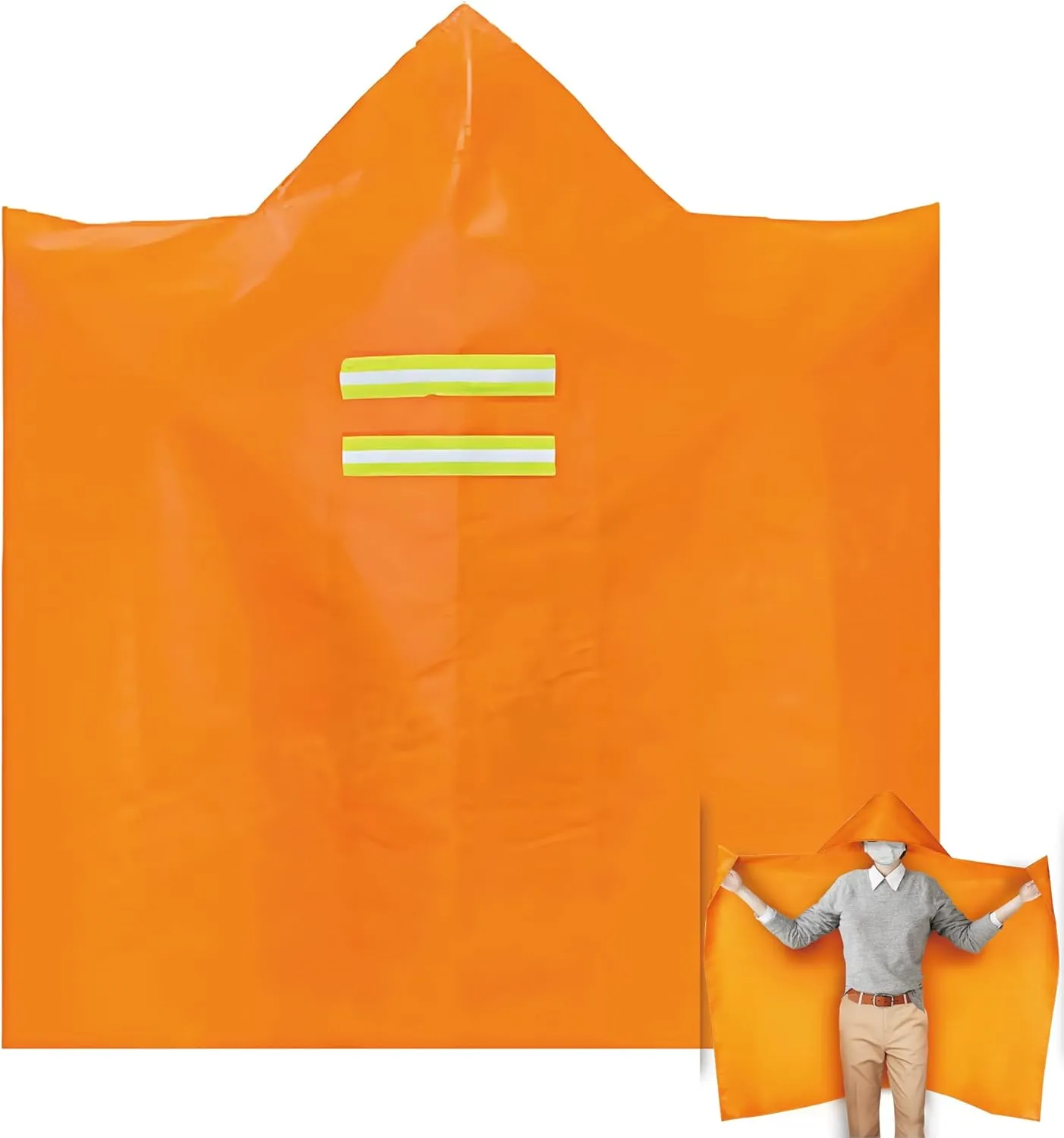 MDH Fireproof Emergency Escape Cape - Fiberglass & Silicone Coated Cloth - Flame Retardant Blanket for Household, Office Home- CE-Certified Fire Safety Gear (Adult: 71 * 67inches)