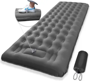 MEETPEAK Extra Thick 5 inch Inflatable Sleeping Pad for Camping, Ultralight Compact Sleeping Mat Built-in Foot Pump for Hiking Backpacking Traveling, Portable Camping Air Mattress