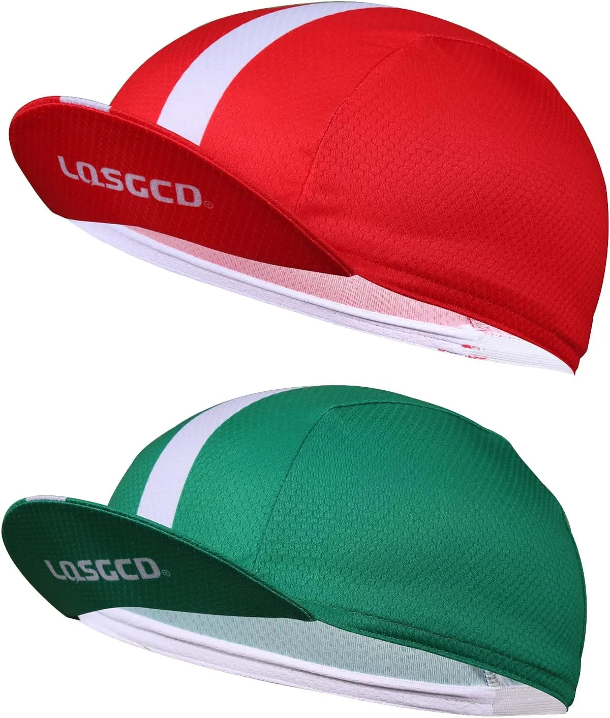 Meicynhoger 2-Pack Breathable Bike Cap Under Helmet for Men & Women, Polyester MTB Cycling Caps with Sun Visor