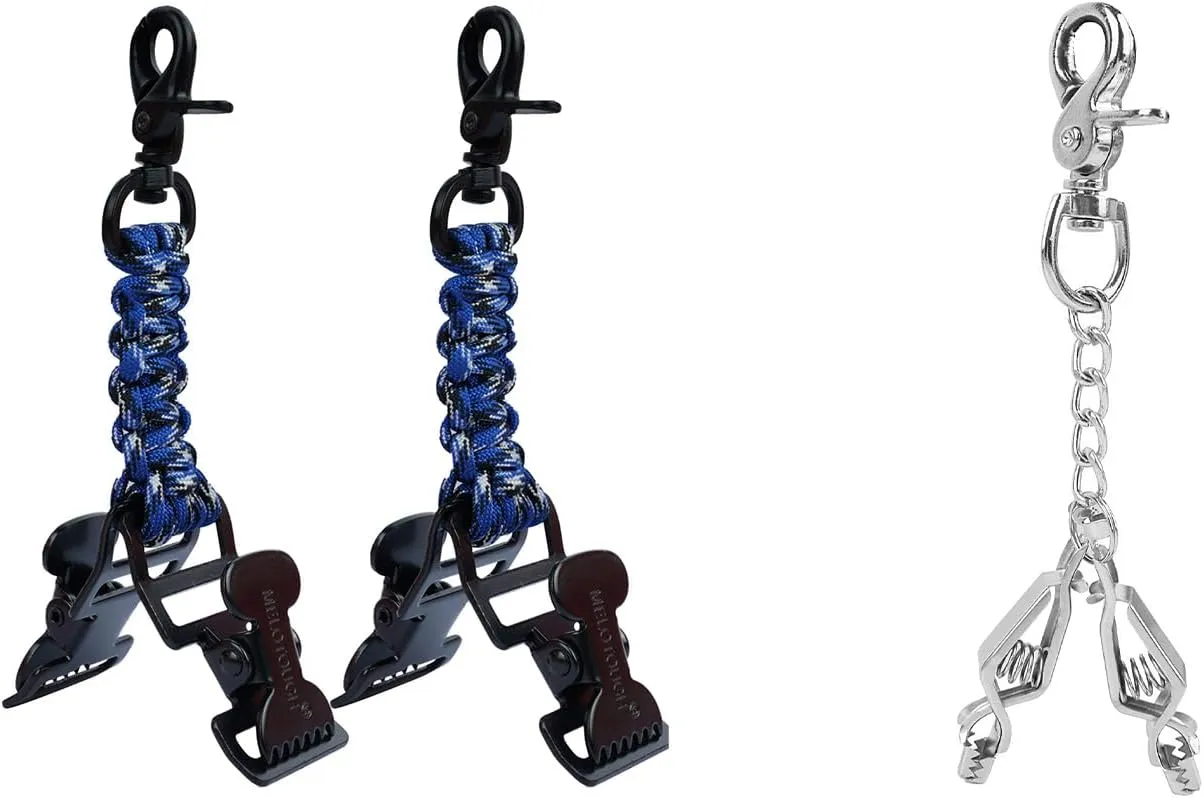 MELOTOUGH Glove Clips Tactical Glove Holder with 2 Alligator Clips,Metal Glove Clip Holder for Work Glove Clip Heavy Duty Steel Glove Clips with 2 Alligator Clip for Pants,Tool Belt,Backpack