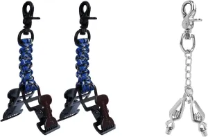 MELOTOUGH Glove Clips Tactical Glove Holder with 2 Alligator Clips,Metal Glove Clip Holder for Work Glove Clip Heavy Duty Steel Glove Clips with 2 Alligator Clip for Pants,Tool Belt,Backpack