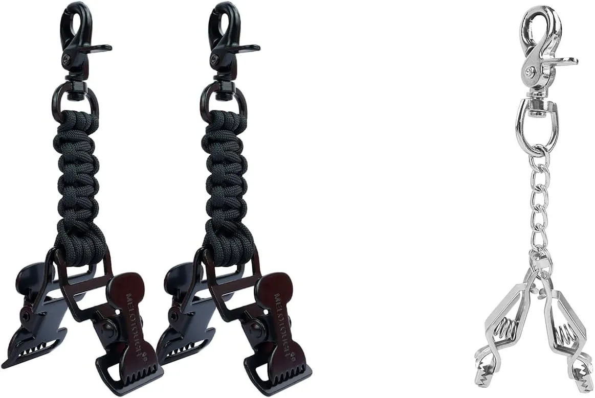 MELOTOUGH Tactical Glove Clip Work Glove Holder with 2 Alligator Clips,Metal Glove Clip Holder for Work Glove Clip Heavy Duty Steel Glove Clips with 2 Alligator Clip for Pants,Tool Belt,Backpack