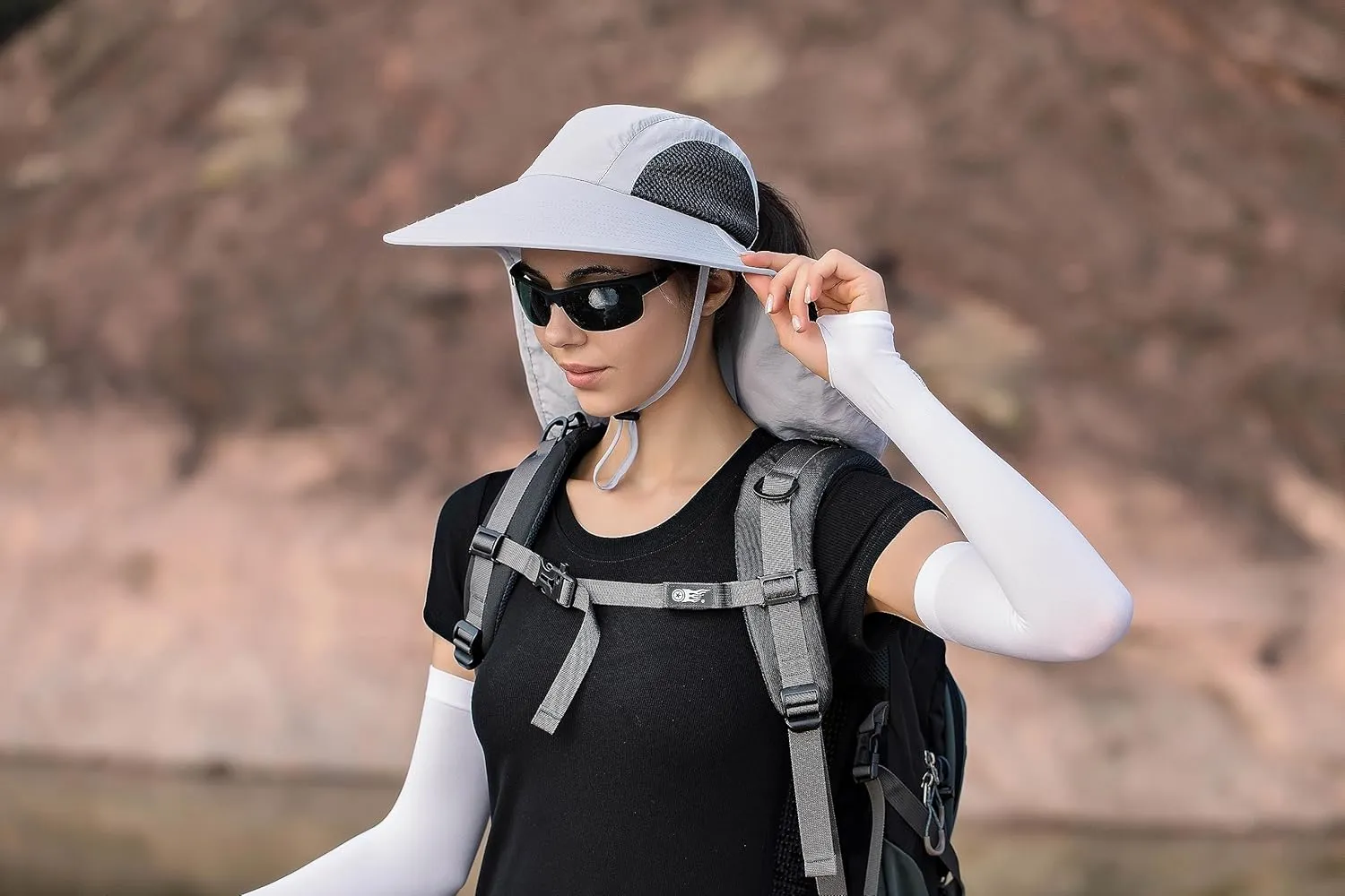 Men Women Sun Hat with Neck Flap, Wide Brim Fishing and Hiking Hats, UPF 50  UV Protection for Kayaking Gardening Farming