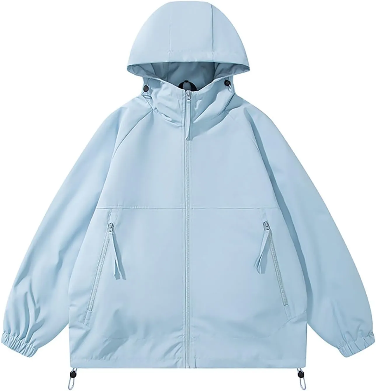 Men's Rain Jacket Waterproof Hooded Lightweight Breathable Active Outdoor Raincoat for Outdoor Cycling Hiking Running