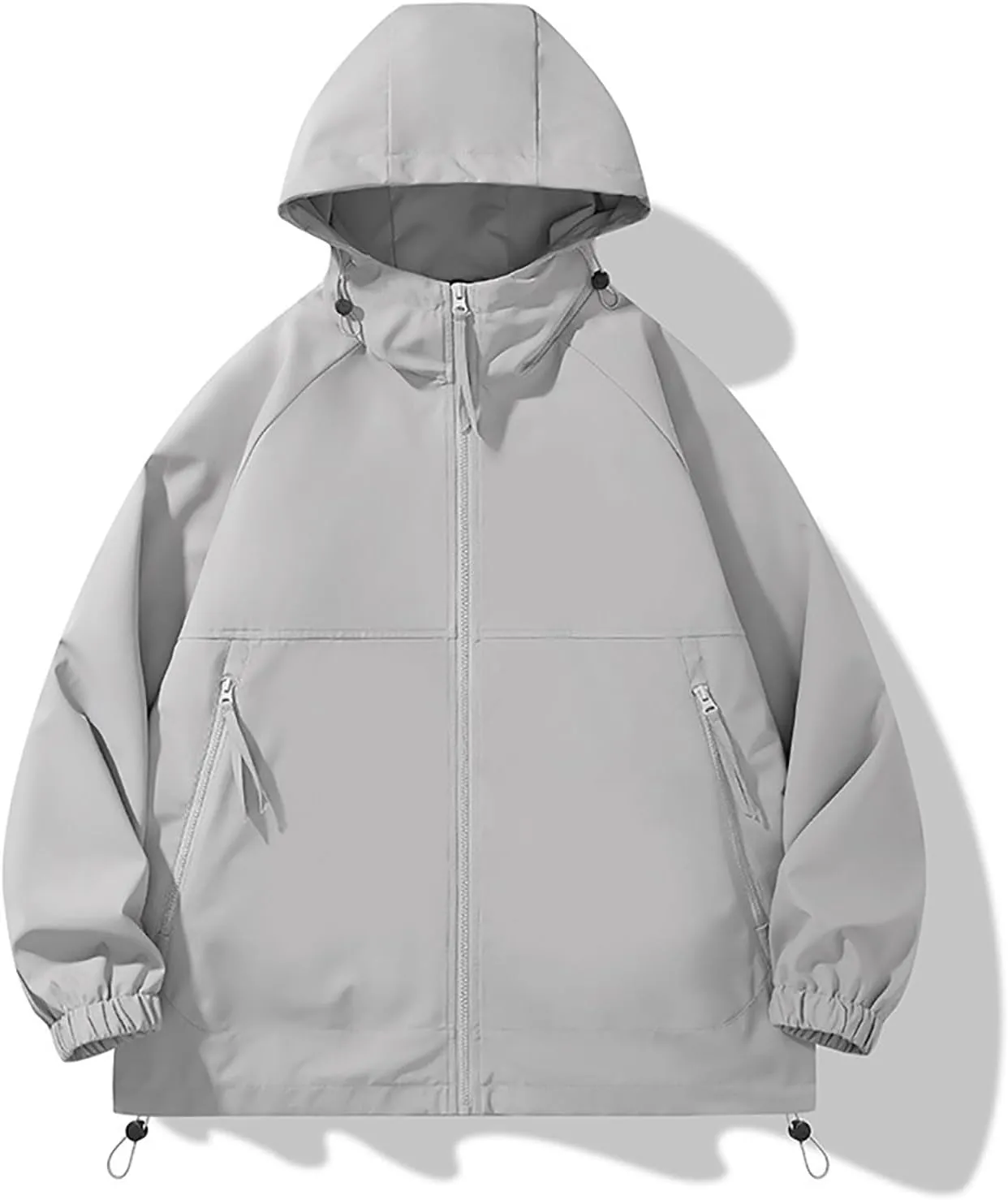 Men's Rain Jacket Waterproof Hooded Lightweight Breathable Active Outdoor Raincoat for Outdoor Cycling Hiking Running