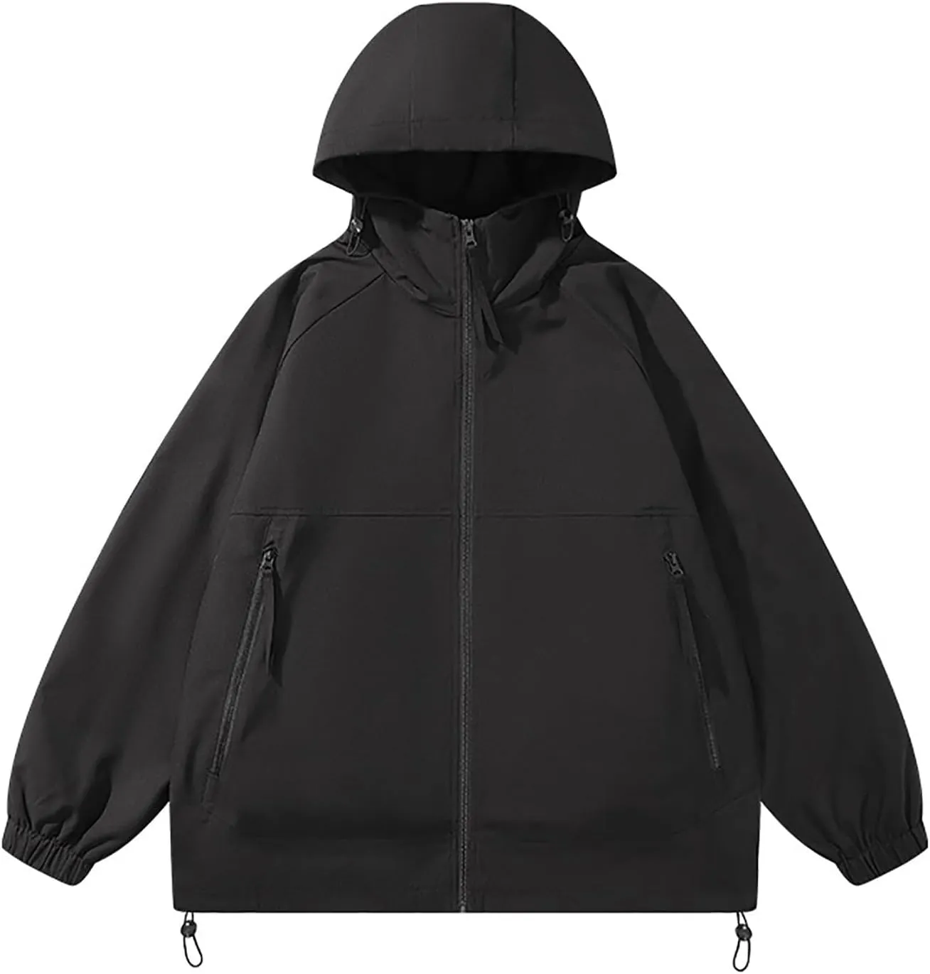 Men's Rain Jacket Waterproof Hooded Lightweight Breathable Active Outdoor Raincoat for Outdoor Cycling Hiking Running