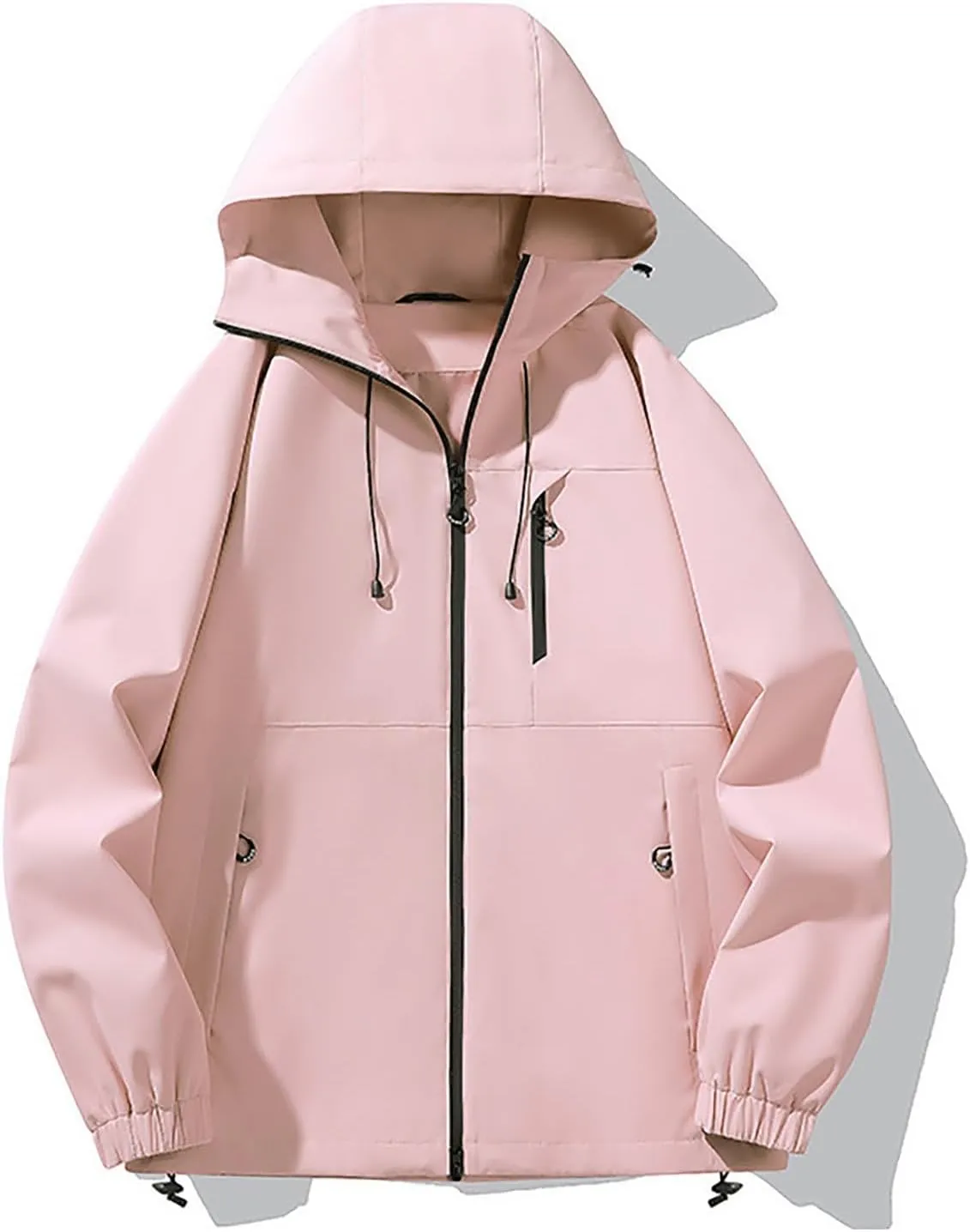 Men's Waterproof Lightweight Rain Jacket Breathable Active Outdoor Hiking Hooded Raincoat Casual Windbreaker Jackets