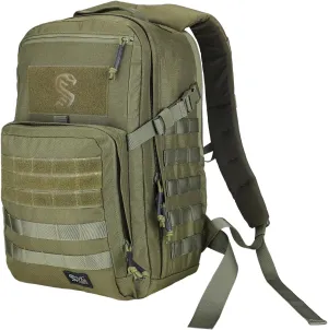MGFLASHFORCE Molle Military Tactical Backpack for Men, 24L Daypack Army Rucksack Assault Pack, Bug Out Bag, 15.6" Laptop Compartment (Green)