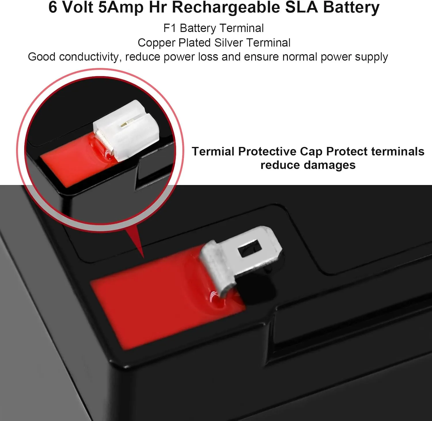 Miady 6V 5Ah Rechargeable Sealed Lead Acid Battery(2 Pack)