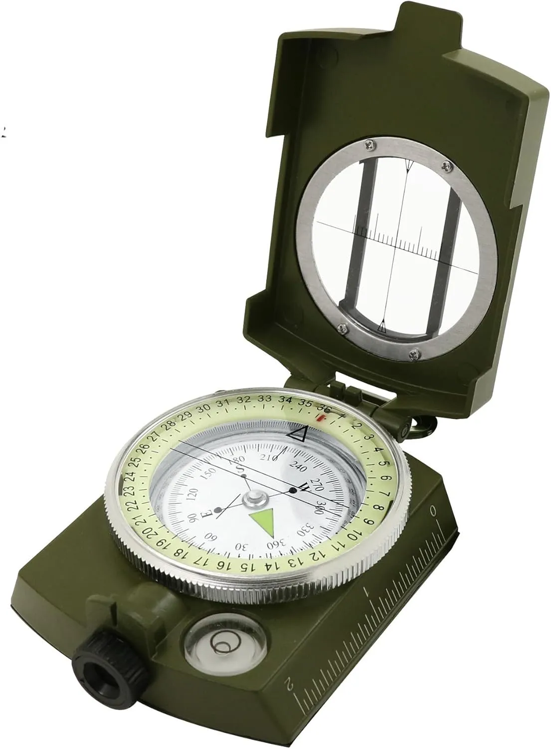 Military Green Multifunctional Metal Compass, high Precision Luminous North Needle, Hiking, Exploration, Hunting Necessary