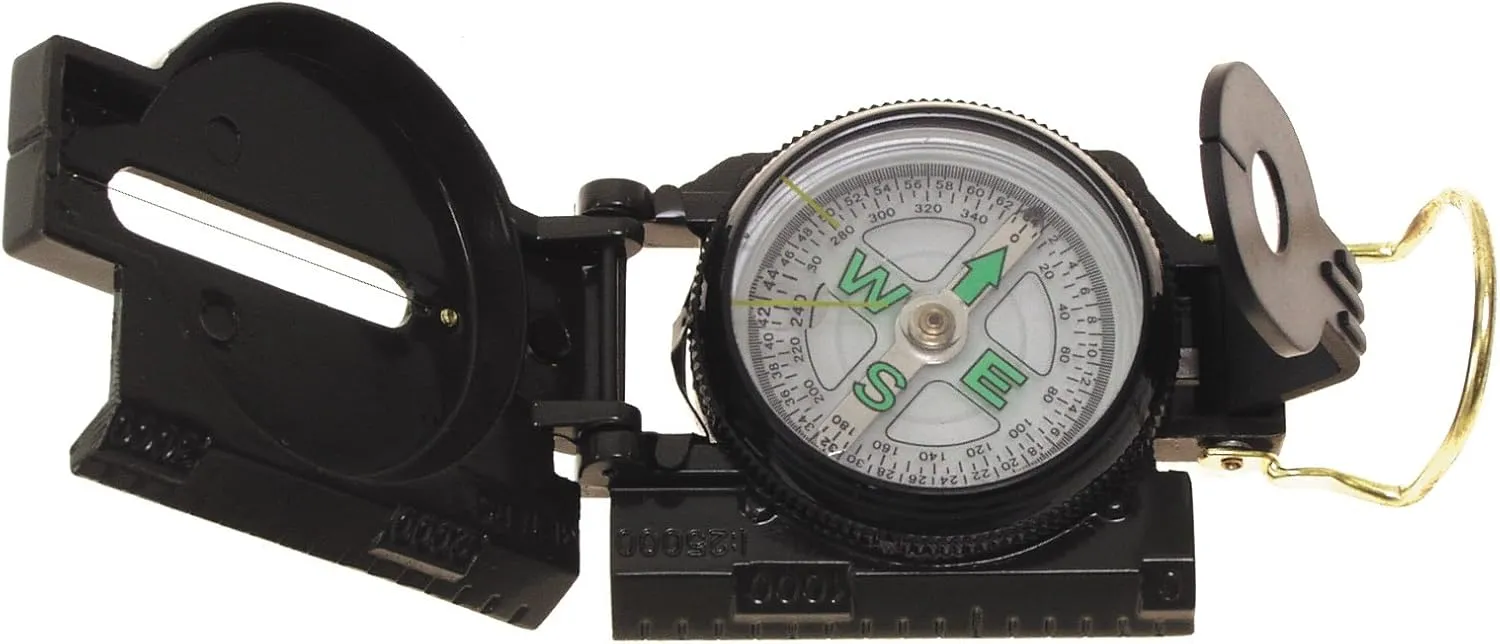 Military Marching Compass, Metal Body, Liquid Filled