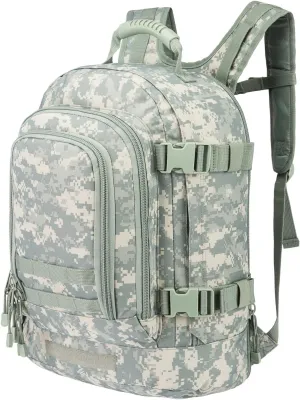 Military Outdoor Backpack Expandable Backpack Tactical Daypack With Waist Strap for Hiking Hunting Outdoor (ACU)