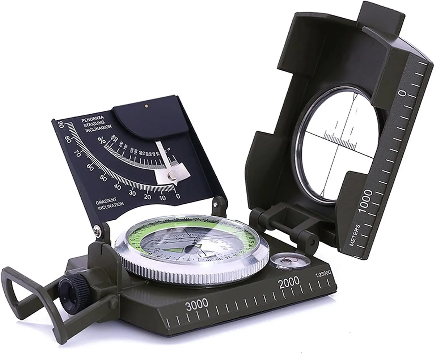 Military Sighting Compass, Backpacking Survival Camping Compass Compact Handheld Compass with Declination with Carry Bag, Waterproof Boy Scout for Camping Hiking Hunting Outdoor