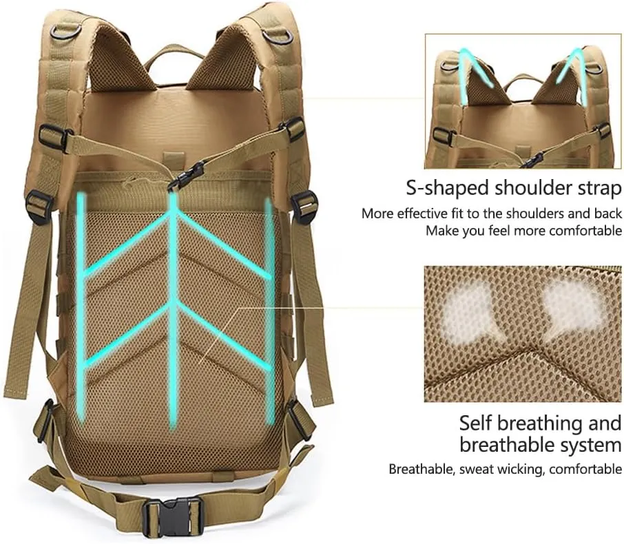 Military Tactical Backpack 3 Day Assault Pack Army Molle Bag Backpacks Rucksack 35L (ACU Digital)