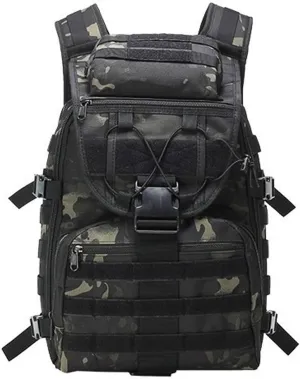 Military Tactical Backpack Army 3 Day Assault Pack Molle Bag Backpacks Hiking Daypacks For Men (Black CP)