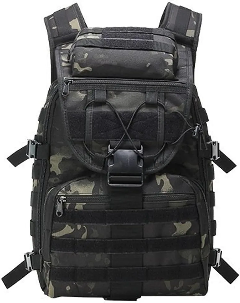 Military Tactical Backpack Army 3 Day Assault Pack Molle Bag Backpacks Hiking Daypacks For Men (Black CP)