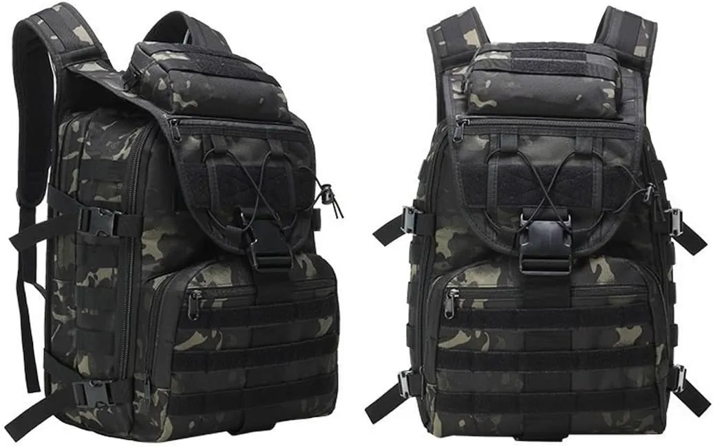Military Tactical Backpack Army 3 Day Assault Pack Molle Bag Backpacks Hiking Daypacks For Men (Black CP)