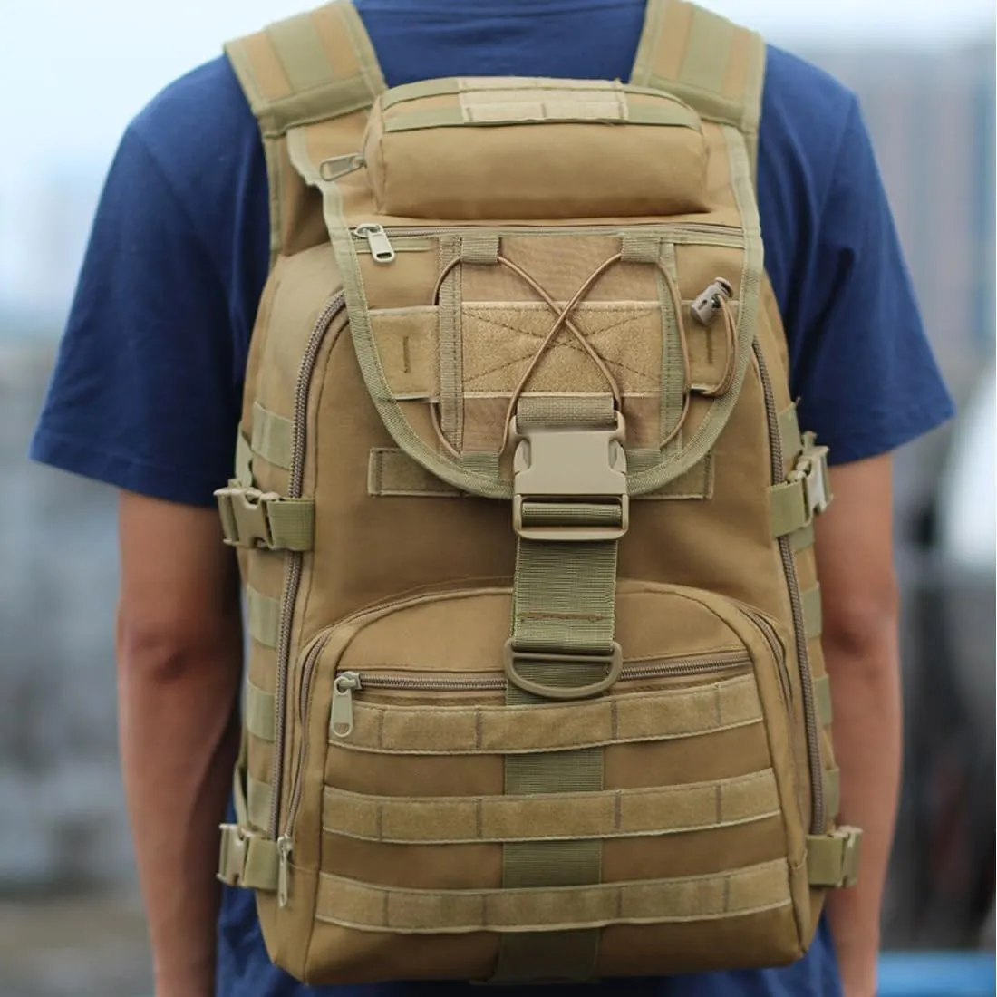Military Tactical Backpack Army 3 Day Assault Pack Molle Bag Backpacks Hiking Daypacks For Men (Black)
